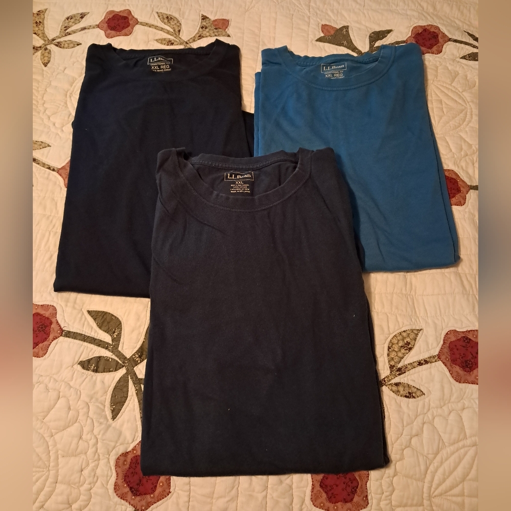 L.L. Bean Men's Short Sleeve Tees - Black, Blue Size XXL Bundle